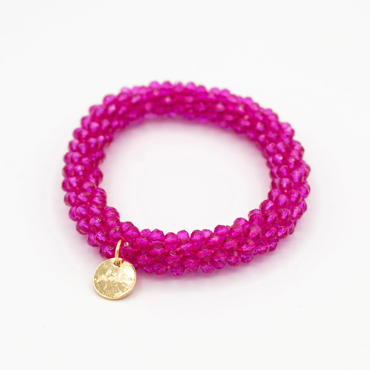 Stiekie Fuchsia – Kralen Haarelastiek & Armband