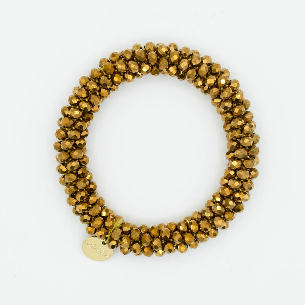 Stiekie Golden Glow – Kralen Haarelastiek & Armband