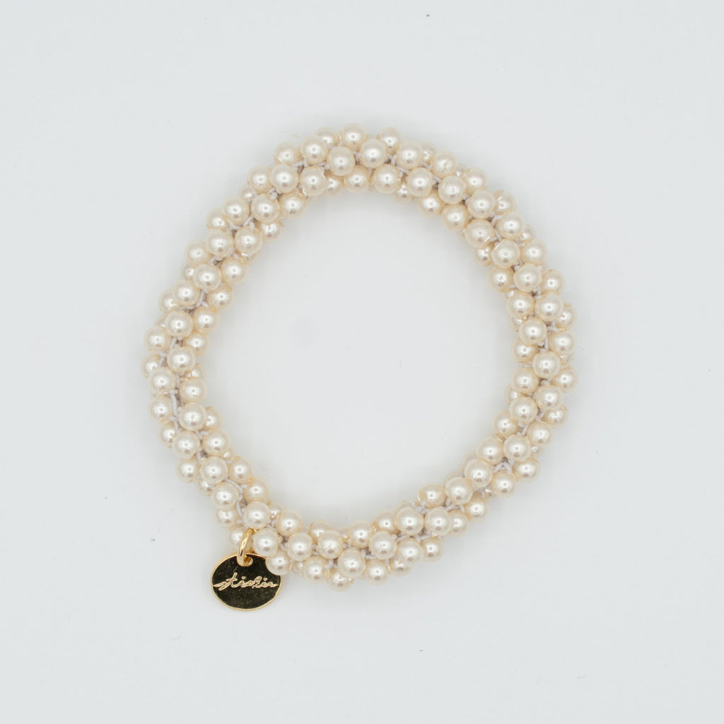 Stiekie Slim White Pearl – Parel Haarelastiek & Armband