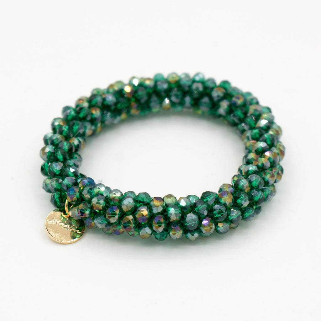 Stiekie Green – Kralen Haarelastiek & Armband