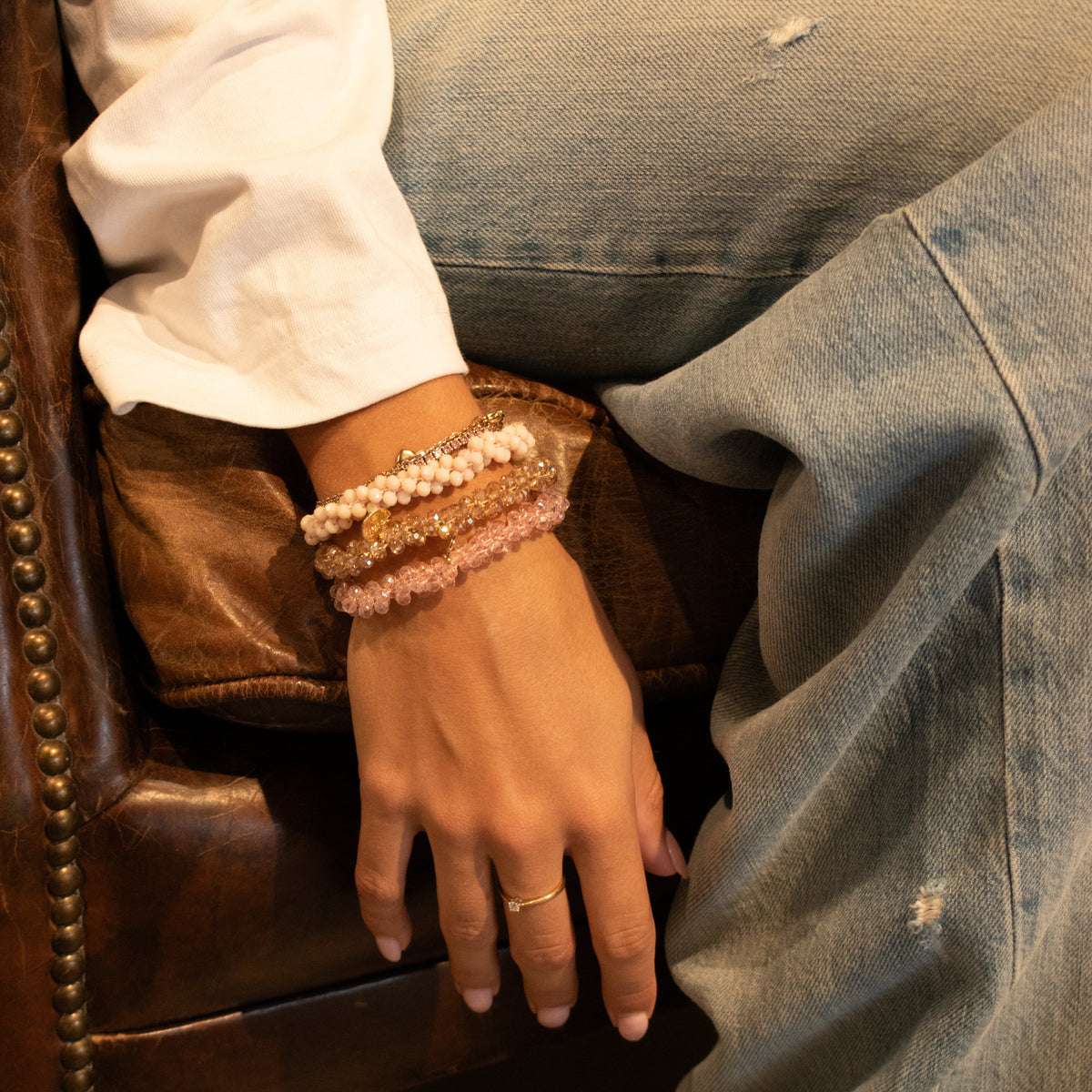 Stiekie Slim Pink – Slim Kralen Haarelastiek & Armband