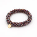 Stiekie Aubergine – Kralen Haarelastiek & Armband