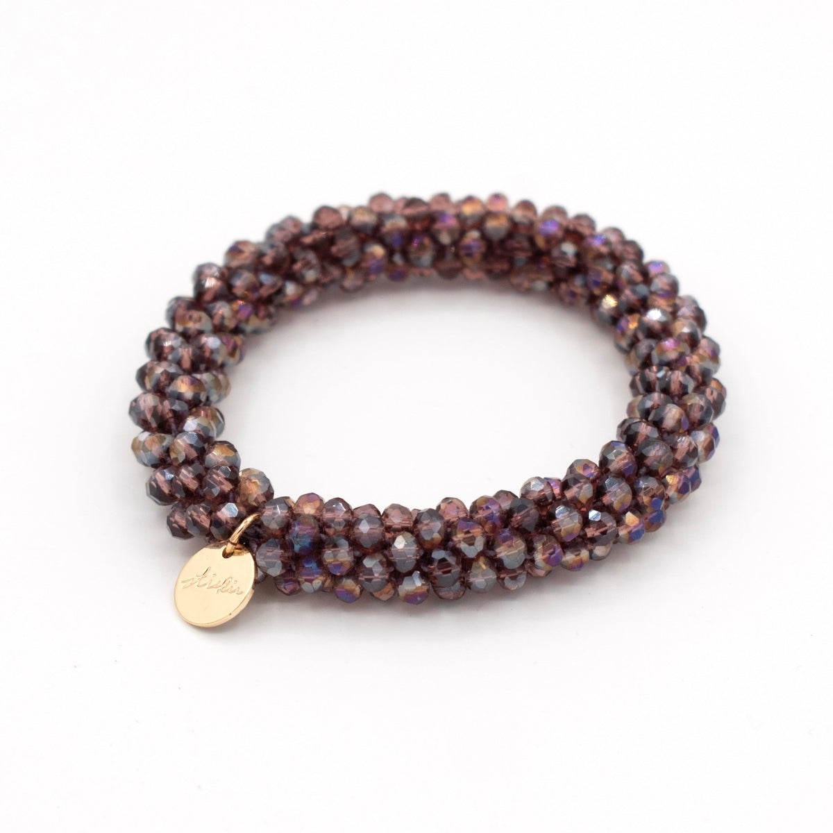 Stiekie Aubergine – Kralen Haarelastiek & Armband