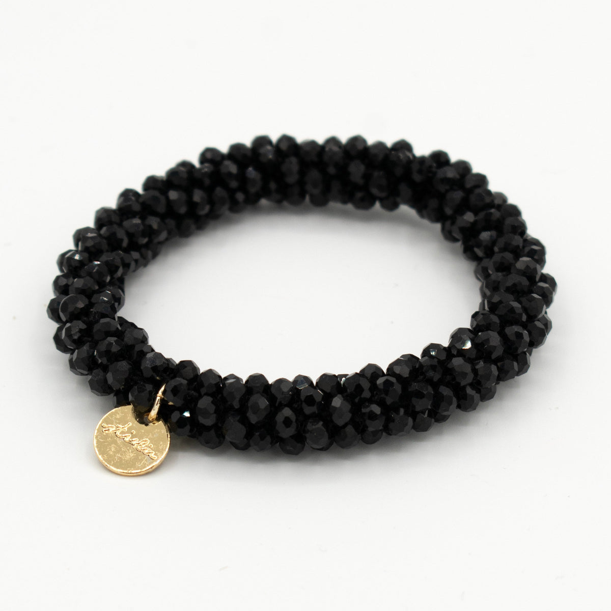 Stiekie Black – Kralen Haarelastiek & Armband