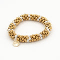 Stiekie Stainless Steel Gold/Pearl – Parel Haarelastiek & Armband