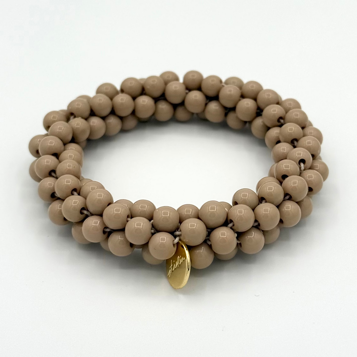 Stiekie Bold Latte – Bold Kralen Haarelastiek & Armband