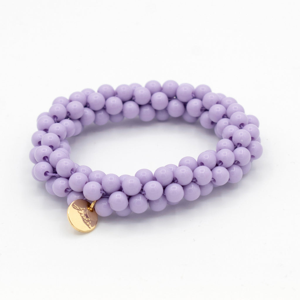 Stiekie Bold Lila – Bold Kralen Haarelastiek & Armband