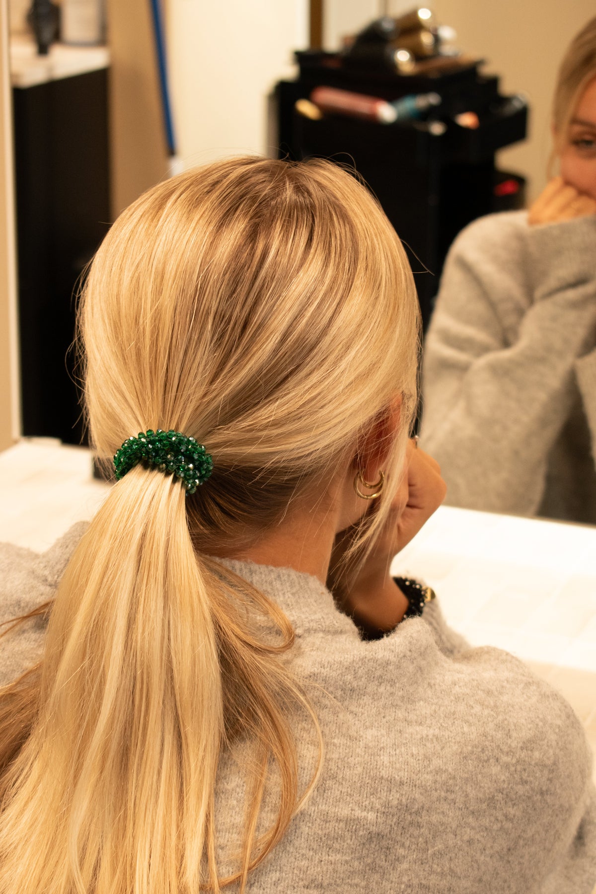 Stiekie Green – Kralen Haarelastiek & Armband