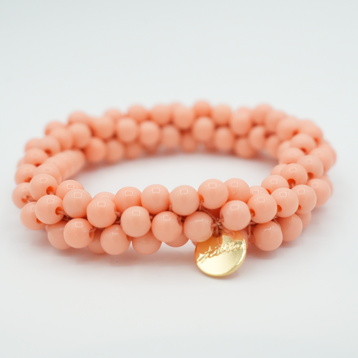 Stiekie Bold Peach – Bold Kralen Haarelastiek & Armband